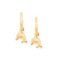 Brinco golfinho folheado a ouro 18k/522821 Brinco golfinho folheado a ouro 18k/522821