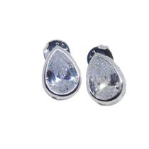 Brinco Gota 10x14 Zirconia Cristal Prata Brinco Gota 10x14 Zirconia Cristal Prata