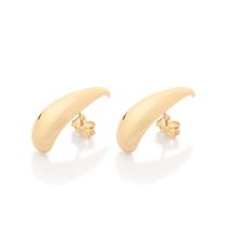 Brinco Gota Abaulada Banhado a Ouro Rommanel 527631 Cor:Dourado