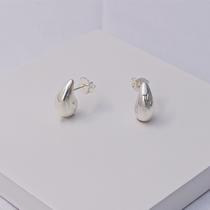 Brinco Gota Abaulada Folheado a Prata