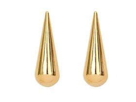 Brinco Gota alongada comprida banhado a Ouro 18K
