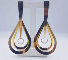 Brinco gota banhado a ouro 18k