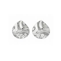 Brinco Gota Chapinha Amassada - Banhado em Prata 925 Brinco Gota Chapinha Amassada - Banhado em Prata 925