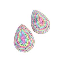 Brinco Gota Colorido Grande Base Dourada