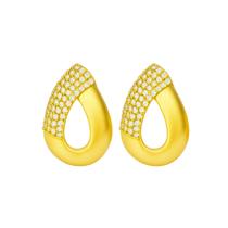 Brinco Gota Cravejado Zircônias - Banhado em Ouro 18k Brinco Gota Cravejado Zircônias - Banhado em Ouro 18k