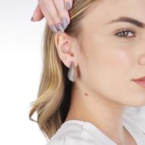 Brinco Gota Croissant Prateado