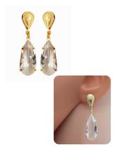Brinco Gota de Cristal Folheado Ouro 18k Antialérgico com Garantia Brinco Gota de Cristal Folheado Ouro 18k Antialérgico com Garantia