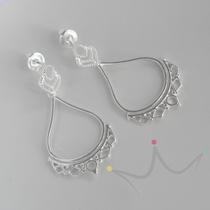 Brinco Gota Decorada Maxi - Prata Brinco Gota Decorada Maxi - Prata