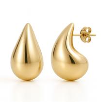 Brinco Gota Dourada G Banhado a Ouro 18K Brinco Gota Dourada G Banhado a Ouro 18K