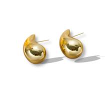 Brinco Gota Dourado Virgula Grande Tendência No Momento