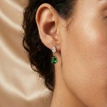 Brinco Gota Dupla Zircônia