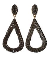 Brinco Gota Festa, Pedraria Strass Primeira Linha, Banho Semijóia,
