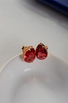 Brinco Gota fixo cristal Rubi