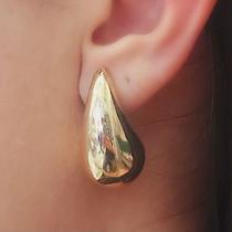 Brinco Gota Folheado A Ouro Tam G Brinco Gota Folheado A Ouro Tam G