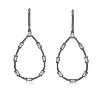 Brinco Gota Giga Cristal Ródio Negro Brinco Gota Giga Cristal Ródio Negro