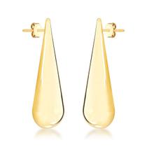 Brinco Gota Lisa Fina Comprida Semijoia