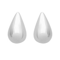 Brinco Gota Lisa Grande Banhado a Prata 925