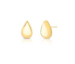 Brinco Gota Lisa Média Banhado a Ouro - Semijoias
