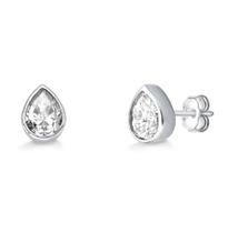 Brinco gota moissanite com borda 6x8mm 2.5ct joia de prata luxo möverich