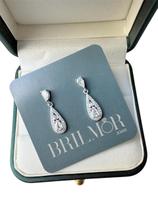 Brinco Gota Pendente Cravejada Prata Legitima 925