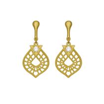 Brinco Gota Trabalhada com Zircônia - Banhado em Ouro 18k Brinco Gota Trabalhada com Zircônia - Banhado em Ouro 18k
