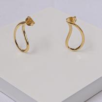 Brinco Gota Vazada Folheado a Ouro