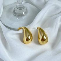 Brinco Gota Vintage Aberta Inspiração Bottega Banhado em Ouro 18k