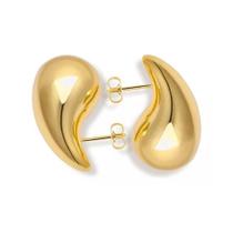 Brinco Gota Vírgula Inspiração Bottega em Aço Titânio