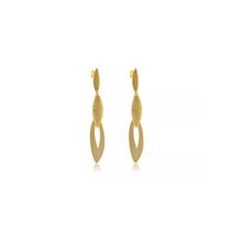 Brinco Grande de Folhas Sobrepostas Folheado em Ouro 18k