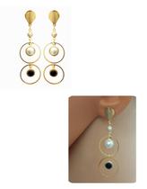 Brinco Grande Formato 2 Circulos Folheado Ouro 18k Folheado Ouro 18k Antialérgico