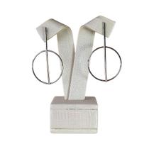 Brinco Haste Argola em Aço Inoxidável 316L Prateado