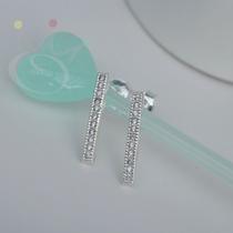 Brinco Haste Cravejada 17mm - Prata