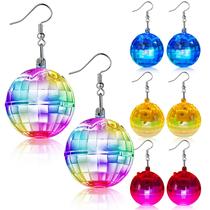 Brinco Henoyso LED Disco Ball 4 pares coloridos de 3,5 cm Brinco Henoyso LED Disco Ball 4 pares coloridos de 3,5 cm