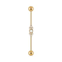 Brinco Industrial Feminino de Aço Inoxidável com Zircônia - Micro Inserção
