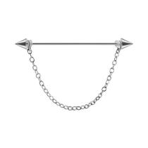 Brinco Industrial Feminino de Aço Inoxidável com Zircônia - Micro Inserção