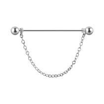 Brinco Industrial Feminino de Aço Inoxidável com Zircônia - Micro Inserção