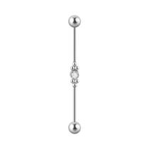 Brinco Industrial Feminino de Aço Inoxidável com Zircônia - Micro Inserção