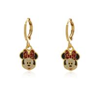 Brinco Infantil Argola Articulada Minnie Banhada a Ouro 18k