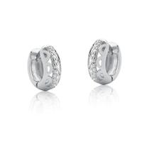 Brinco Infantil Argolinha Prata 925 Cravejado de Zircônias Brinco Infantil Argolinha Prata 925 Cravejado de Zircônias
