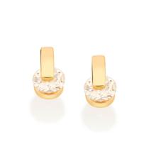 BRINCO INFANTIL COM CRISTAL E DETALHE LISO. 0,5 CM BRANCO Brinco feminino folheado a ouro 18k joia antialérgica presente feminino mulheres BRINCO INFANTIL COM CRISTAL E DETALHE LISO. 0,5 CM BRANCO Brinco feminino folheado a ouro 18k joia antialérgica presente feminino mulheres