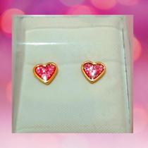 Brinco Infantil Coração Glitter Rosa (6x6mm) - Studex Brinco Infantil Coração Glitter Rosa (6x6mm) - Studex
