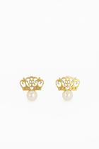 Brinco infantil Coroa Pérola Ouro 18k - 0.88