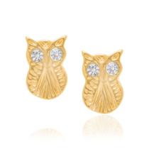 Brinco Infantil Coruja Cristais Nos Olhos Rommanel 523415