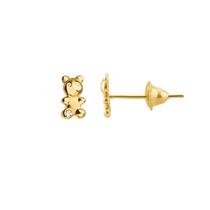 Brinco Infantil de Ouro 18k Ursinho com Diamante