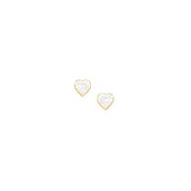 Brinco Infantil em Ouro 18K Coração com Zircônia 3MM - AU8461