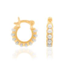 Brinco Infantil Folheado Ouro Rommanel Pérolas - Veja Vídeo