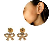 Brinco Infantil Laço Tarraxa Baby Segundo Furo Antialérgico