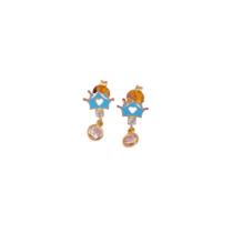 Brinco infantil Menina Princesa Banho de Ouro 18k