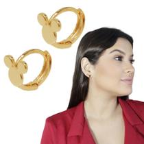 Brinco infantil ouro Mickey banhado Argolinha Mickey pequena delicado