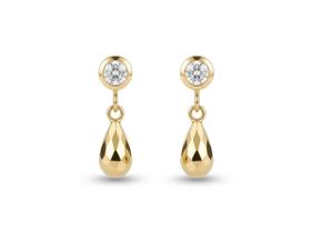 Brinco Infantil Pêndulo com Zircônia Ouro 18k - 0.68